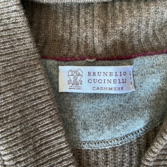 Brunello Cucinelli 100% Cashmere Rib Knit Button Front Cardigan Hoodie EUC - Picture 5 of 16
